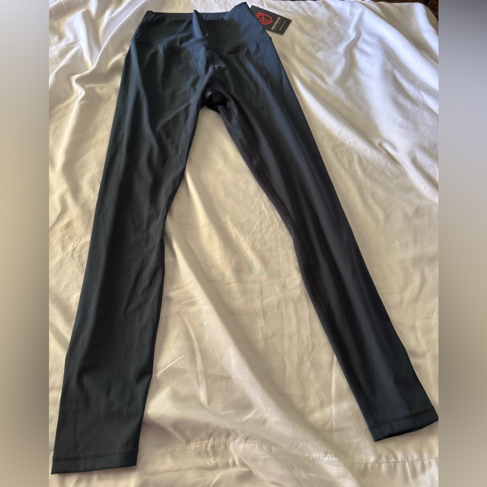 Dark Teal Blue High-Waisted Leggings